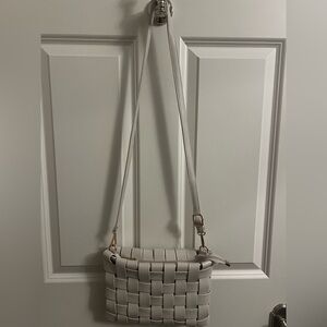 Anthropology Lindy woven crossbody/ clutch bag in off white color